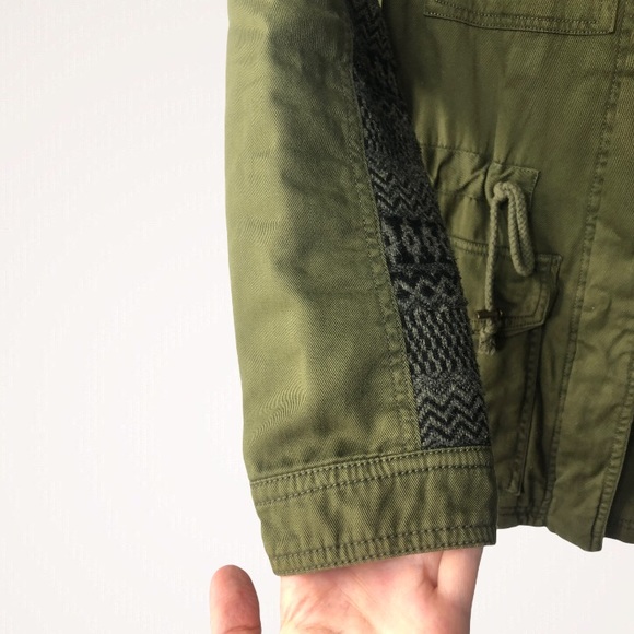 Forever 21 Utility Army Cotton and Wool Green Jacket Size S - Picture 9 of 15